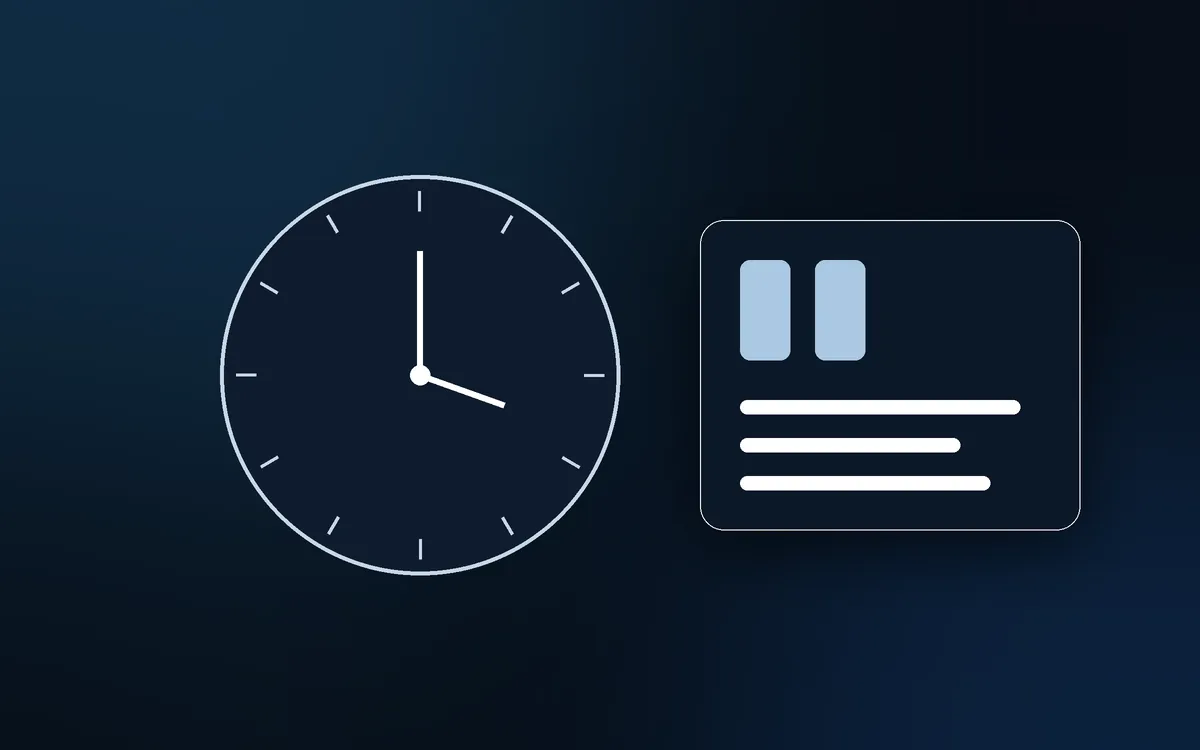 Clock and pause symbol illustration